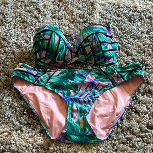 SHADE & SHORE Tropical Print Bikini